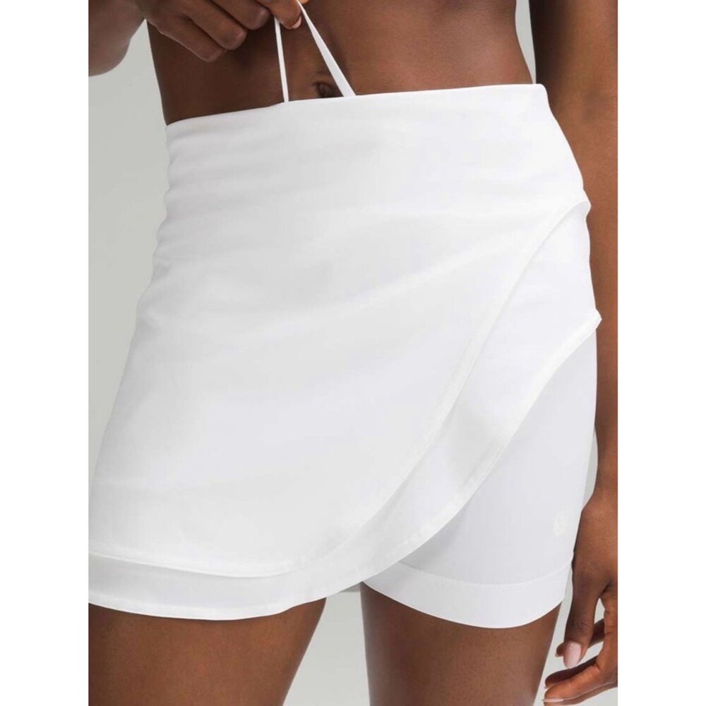 Lululemon Asymmetrical Layered High-Rise Tennis Skirt White size 0
